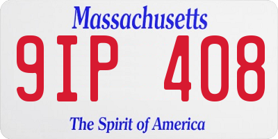MA license plate 9IP408