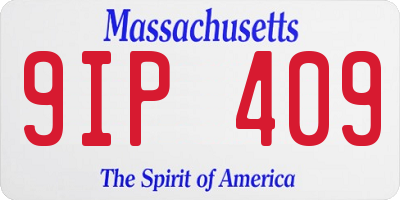 MA license plate 9IP409