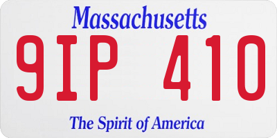 MA license plate 9IP410