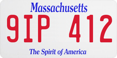 MA license plate 9IP412
