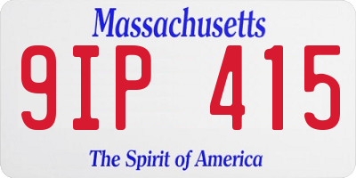 MA license plate 9IP415