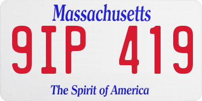 MA license plate 9IP419