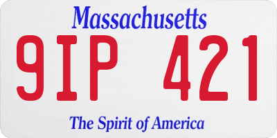 MA license plate 9IP421
