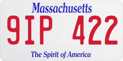 MA license plate 9IP422