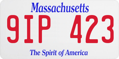 MA license plate 9IP423