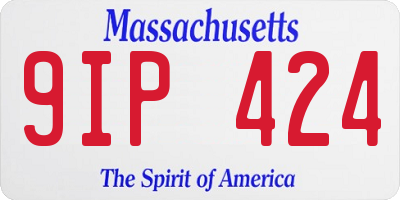 MA license plate 9IP424