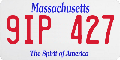 MA license plate 9IP427
