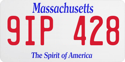 MA license plate 9IP428