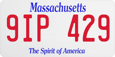 MA license plate 9IP429