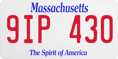 MA license plate 9IP430