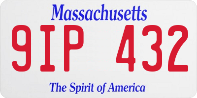 MA license plate 9IP432