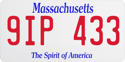 MA license plate 9IP433