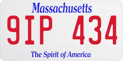 MA license plate 9IP434