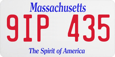 MA license plate 9IP435
