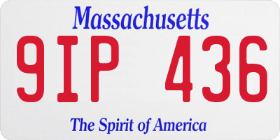 MA license plate 9IP436