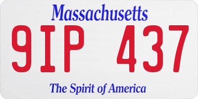 MA license plate 9IP437