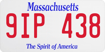 MA license plate 9IP438