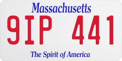 MA license plate 9IP441