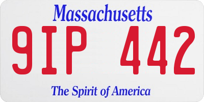 MA license plate 9IP442