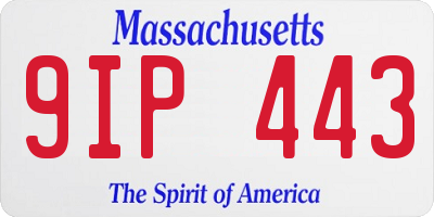 MA license plate 9IP443