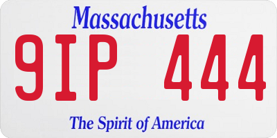 MA license plate 9IP444