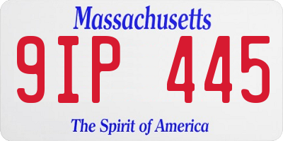 MA license plate 9IP445