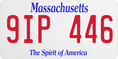 MA license plate 9IP446