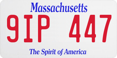 MA license plate 9IP447