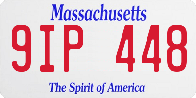 MA license plate 9IP448