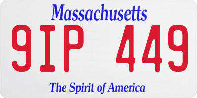 MA license plate 9IP449