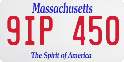 MA license plate 9IP450
