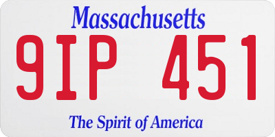 MA license plate 9IP451