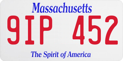 MA license plate 9IP452