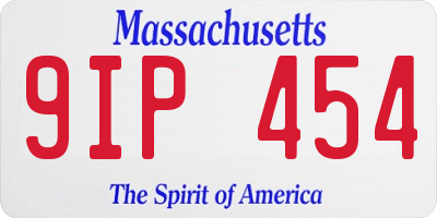 MA license plate 9IP454