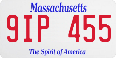 MA license plate 9IP455