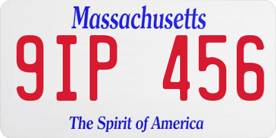 MA license plate 9IP456