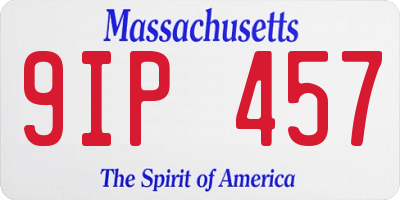 MA license plate 9IP457