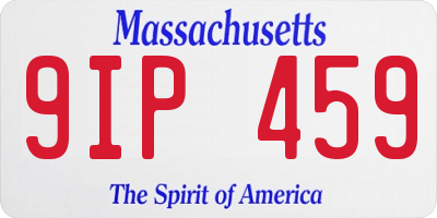 MA license plate 9IP459