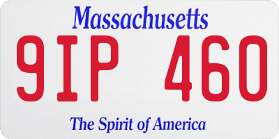 MA license plate 9IP460