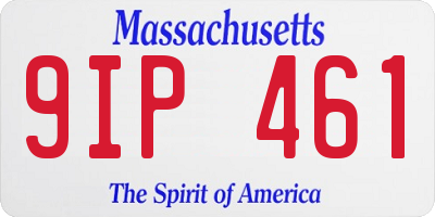 MA license plate 9IP461
