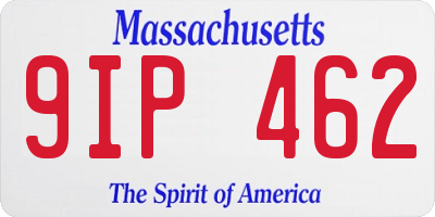 MA license plate 9IP462