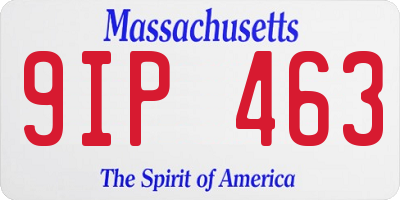 MA license plate 9IP463