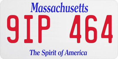 MA license plate 9IP464