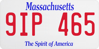 MA license plate 9IP465