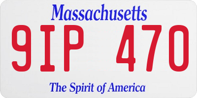 MA license plate 9IP470