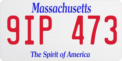 MA license plate 9IP473