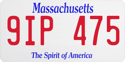 MA license plate 9IP475