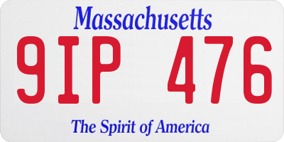 MA license plate 9IP476