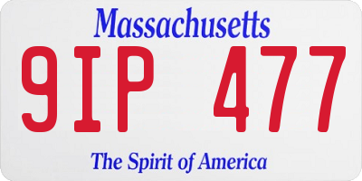 MA license plate 9IP477