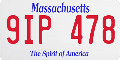 MA license plate 9IP478